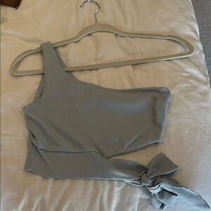 One-Shoulder baby blue Top